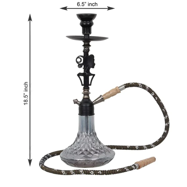 Designer Black Matki Lady queen Hookah Set (18.50 Inch) - Image 4