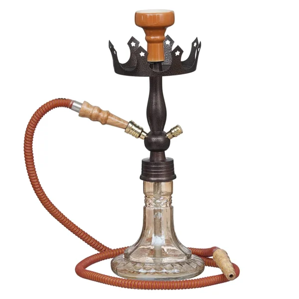 Premium King Designer D Base Style Red Brown Hookah Set (17 Inches) - Image 3