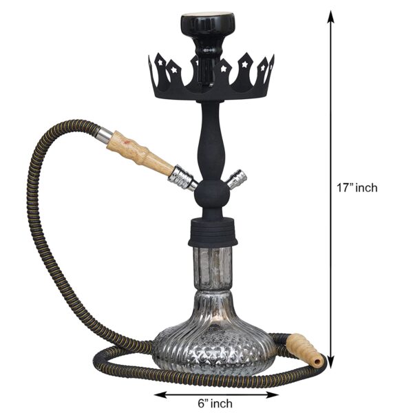 Antique King Designer Black Russian Hookah Set for Home Decor (17" Inches) - Image 5