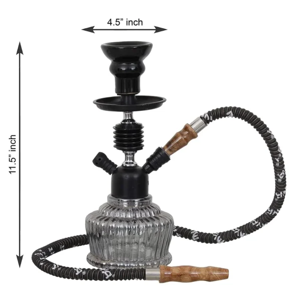 Premium Designer Black QT Hookah Set (11.50 Inch) - Image 3