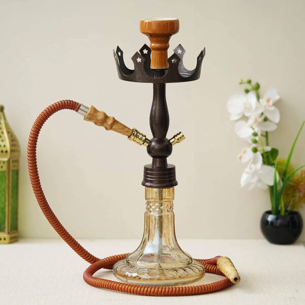 Premium King Designer D Base Style Red Brown Hookah Set (17 Inches)