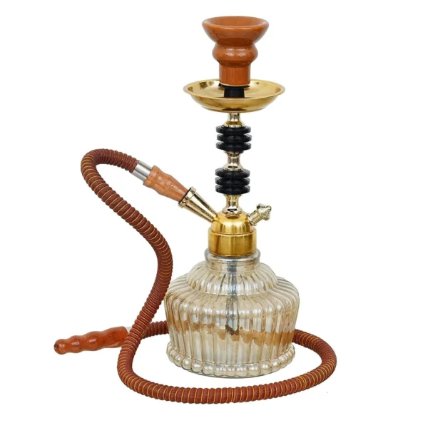 Premium Designer Red Gold QT Russian Style Hookah Set ( 13 Inches) - Image 2