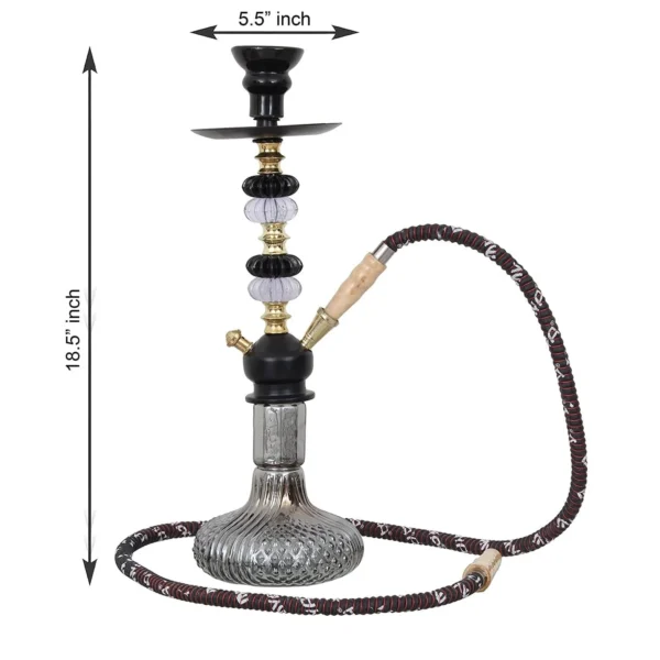 Designer Black Russian Style Hookah Set (18.50 Inch) - Image 4