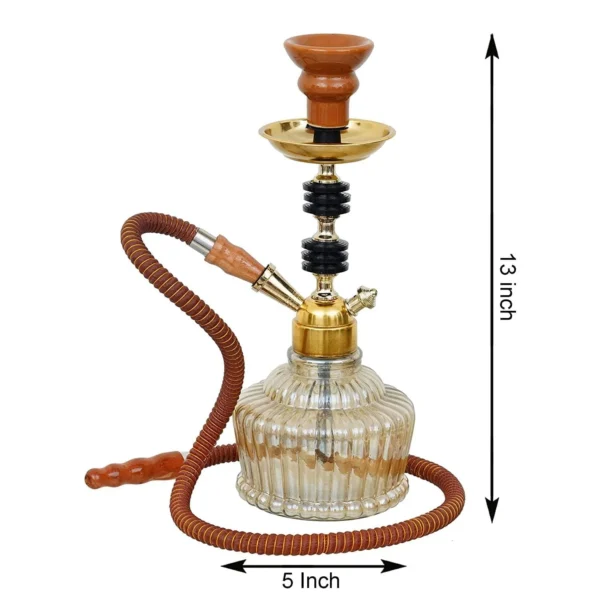 Premium Designer Red Gold QT Russian Style Hookah Set ( 13 Inches) - Image 4