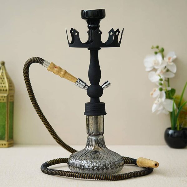 Antique King Designer Black Russian Hookah Set for Home Decor (17" Inches)