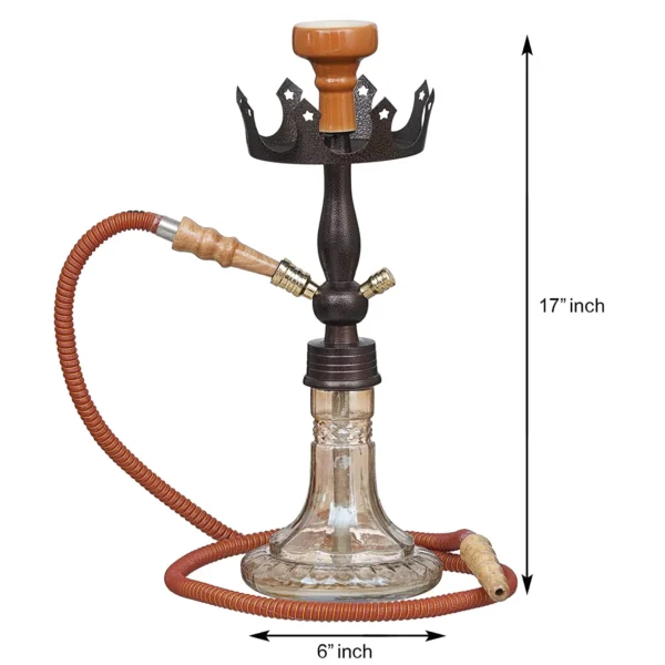 Premium King Designer D Base Style Red Brown Hookah Set (17 Inches) - Image 5