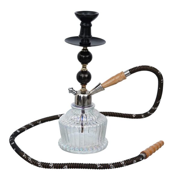 Premium Designer Football Style 15 Inch Glass,Iron QT Hookah Set ( Black) - Image 4