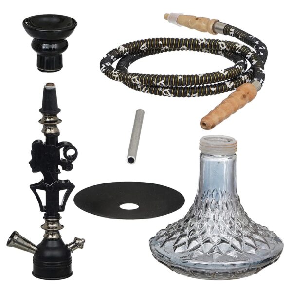 Designer Black Matki Lady queen Hookah Set (18.50 Inch) - Image 2