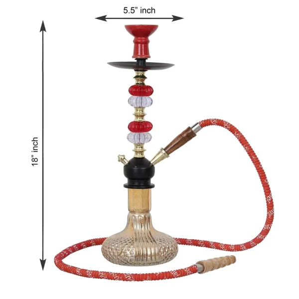 Premium Designer Russian Style Hookah Set (Red, 18.50 Inches) - Image 3