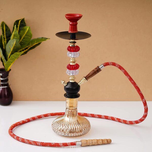 Premium Designer Russian Style Hookah Set (Red, 18.50 Inches)