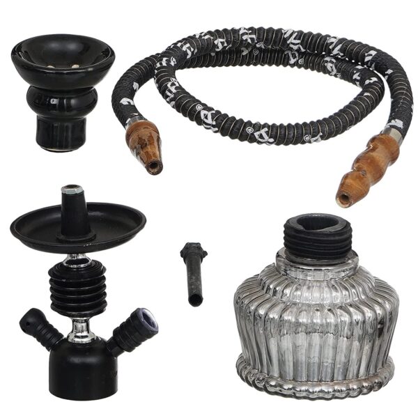 Premium Designer Black QT Hookah Set (11.50 Inch) - Image 4