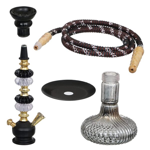 Designer Black Russian Style Hookah Set (18.50 Inch) - Image 3