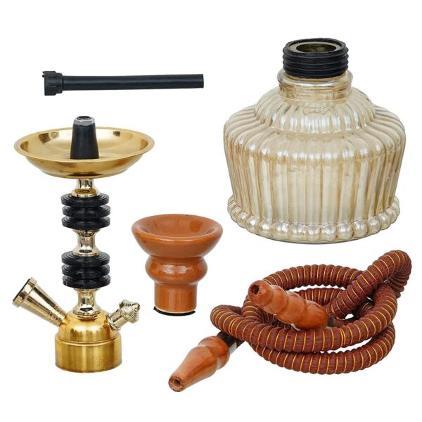 Premium Designer Red Gold QT Russian Style Hookah Set ( 13 Inches) - Image 3