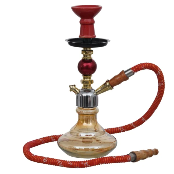 Designer Crystal D-Base Style Hookah Set ( 12 Inches, Red,Gold) - Image 4