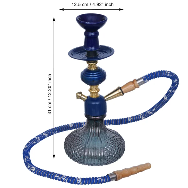 Premium Black Blue Russian Hookah Set (12.20" Inches) Hookha For Home Decor Hookha - Image 3