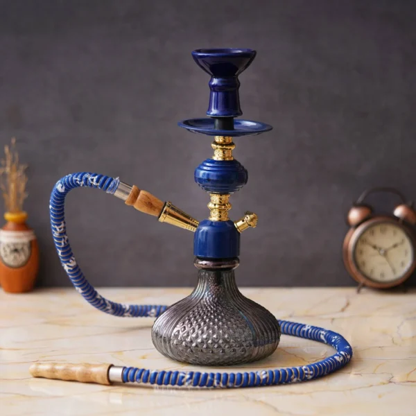 Premium Black Blue Russian Hookah Set (12.20" Inches) Hookha For Home Decor Hookha